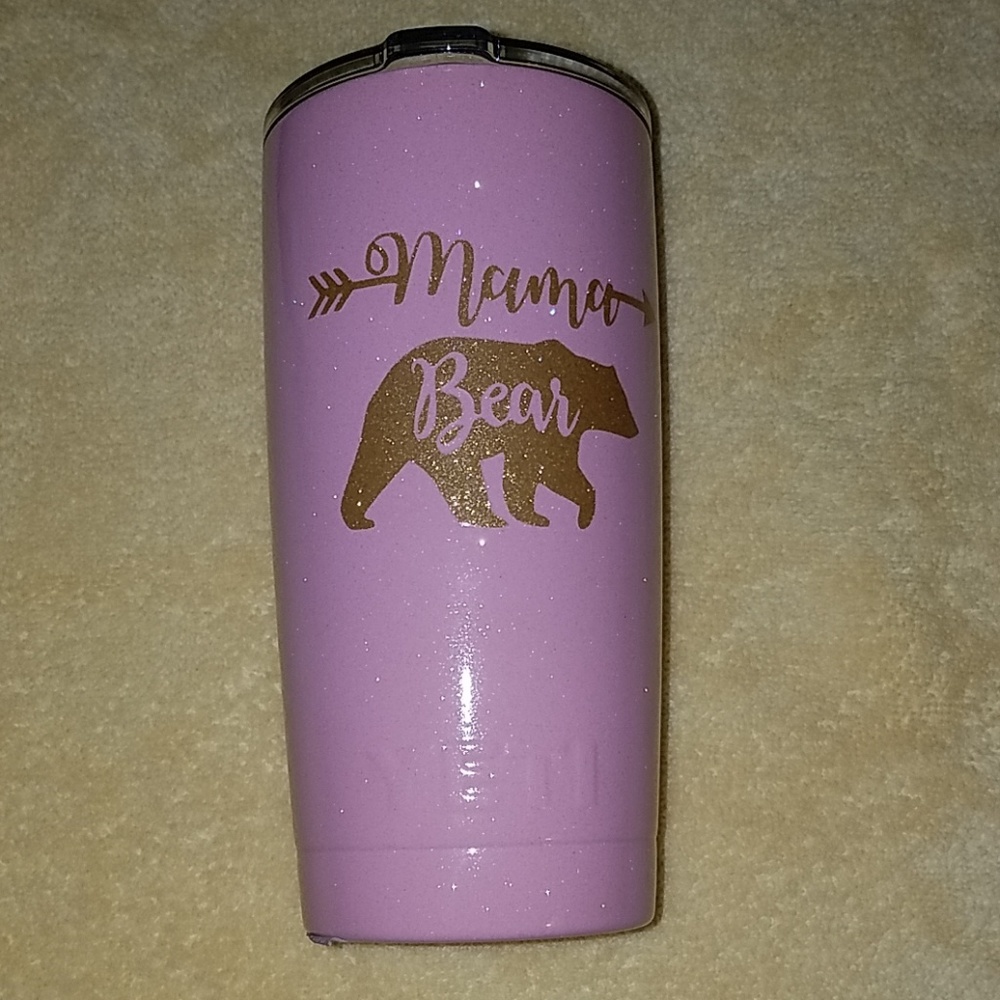 YETI pink sparkle tumbler